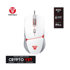 Fantech VX7 CRYPTO Gaming Mouse White RGB with 8,000 DPI and customizable RGB lighting