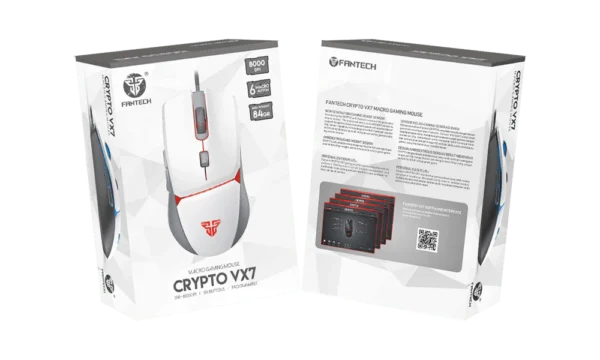 Fantech VX7 CRYPTO Gaming Mouse – White RGB 8000 DPI - Image 6