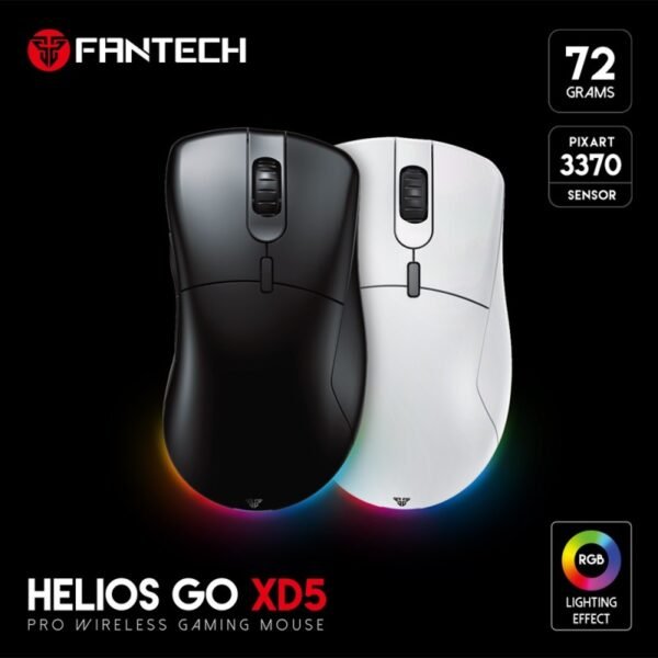 Fantech XD5 HELIOS GO Wireless Gaming Mouse – White - Image 2