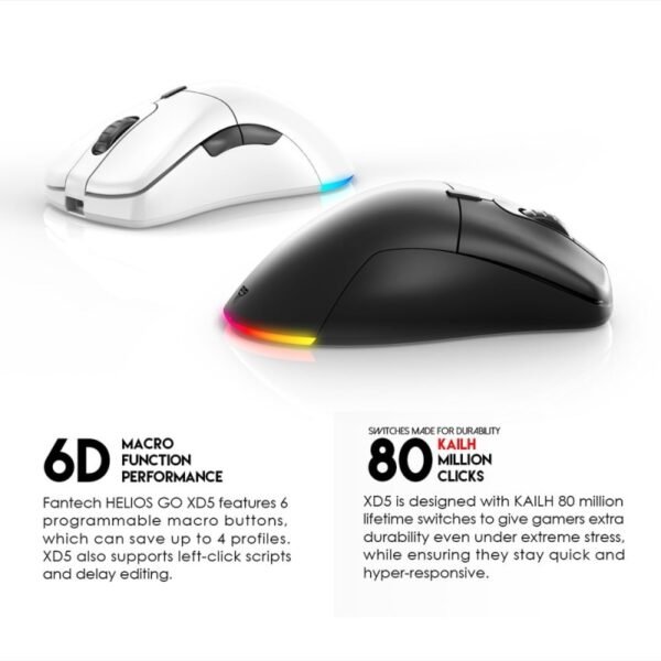 Fantech XD5 HELIOS GO Wireless Gaming Mouse – White - Image 8