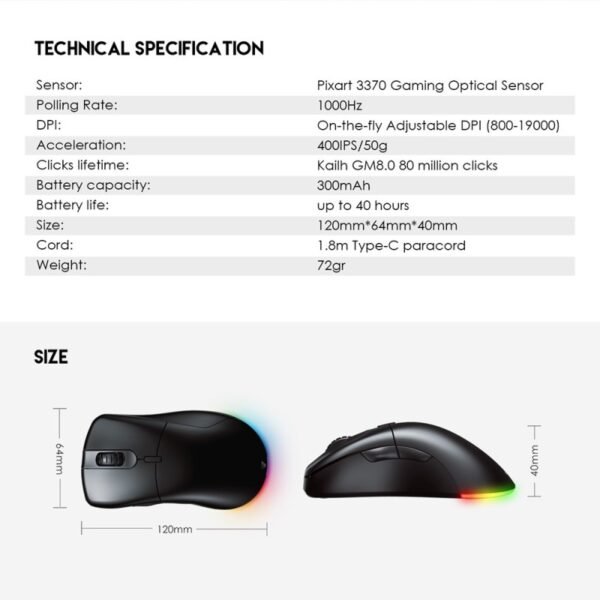 Fantech XD5 HELIOS GO Wireless Gaming Mouse – White - Image 7